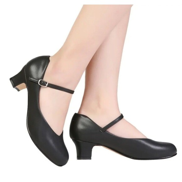 Stelle Dance Shoes Size 10 Mary Janes Low Block Heels Classic Comfortable Salsa - Picture 1 of 16